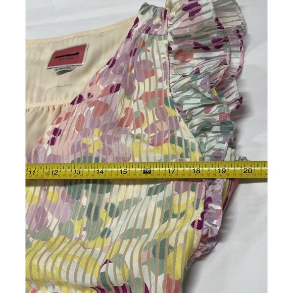 Kate Spade Floral Maxi Dress Ruffle Sleeves with Belt Women's 10 NWOT - Picture 6 of 10